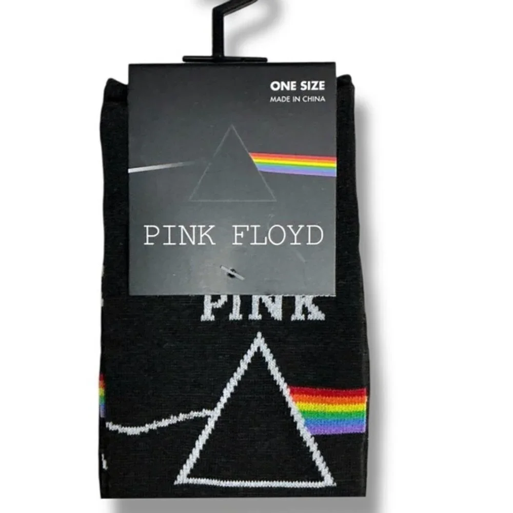 Pink Floyd Crew Socks Novelty Mid Calf Casual Dress Black Unisex Adult One Size - Picture 5 of 16